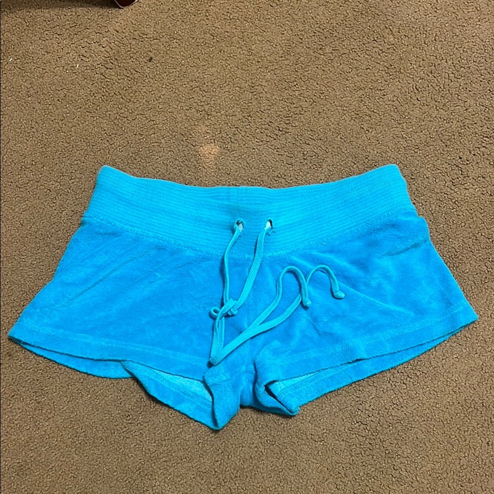Hard Tail Blue Athletic Shorts with Drawstring Waist